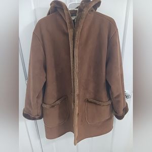 Jones New York Faux Fur Suede Coat